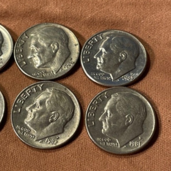 1980 to1985 Roosevelt Dimes Coins US - Picture 5 of 5